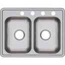 Dayton Satin 25 x 19 in. Stainless Steel Double Bowl Drop-in Kitchen Sink in Satin 