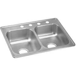 25 in. Drop-in Stainless Steel Double Bowl Kitchen Sink in Satin