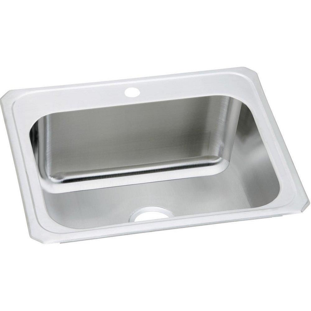 Elkay Brushed Satin 25 x 22 in. Stainless Steel Single Bowl Drop-in Kitchen Sink in Brushed Satin 