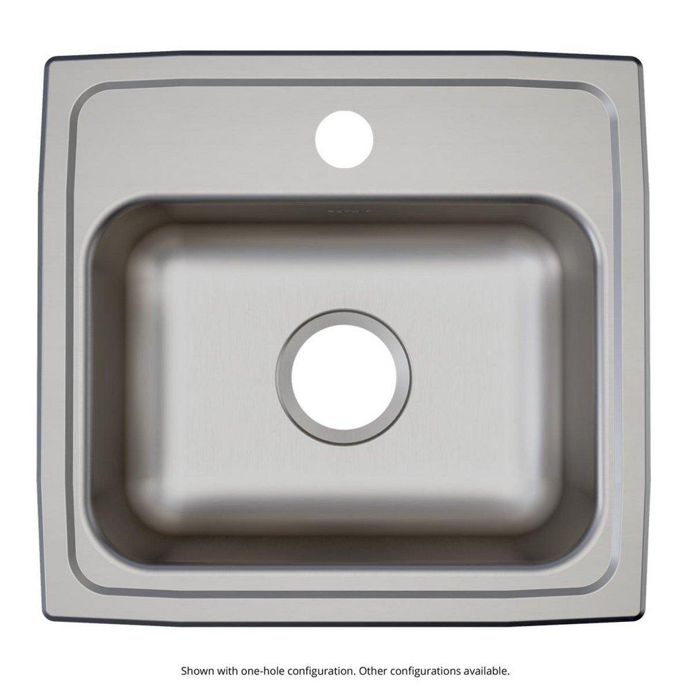 Elkay Lustrous Satin 17 x 16 in. Stainless Steel Single Bowl Drop-in Kitchen Sink in Lustrous Satin 