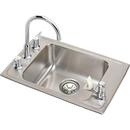 4-Hole 1-Basin Topmount Utility Sink with High Arc Kitchen Faucet, Bubbler and Drain