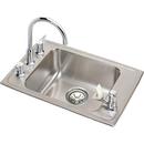 Elkay Lustrous Satin 1-Basin Topmount Utility Sink with High Arc Kitchen Faucet, Bubbler and Drain 