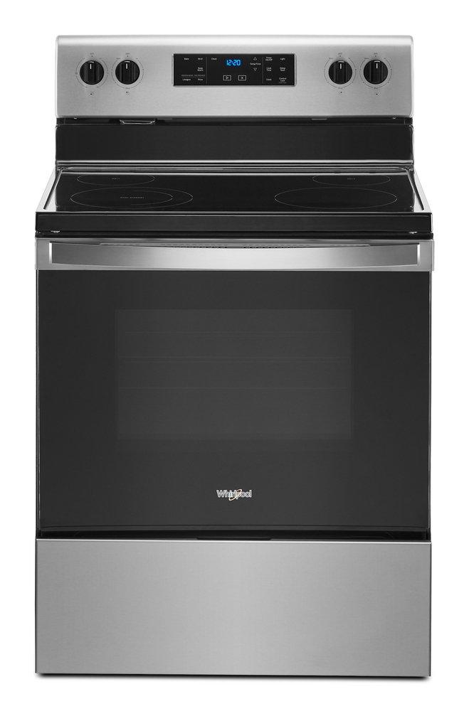 Whirlpool Stainless Steel 29-7/8 in. Electric 4-Burner Smoothtop Freestanding Range 