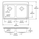 Elkay Lustrous Satin 33 x 22 in. Stainless Steel Double Bowl Drop-in Kitchen Sink in Lustrous Satin 