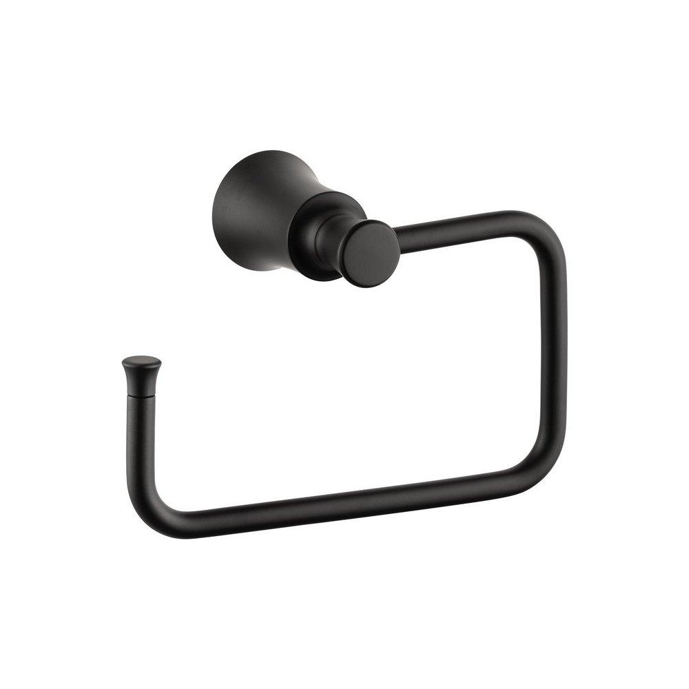Hansgrohe Matte Black Rectangular Open Towel Ring 