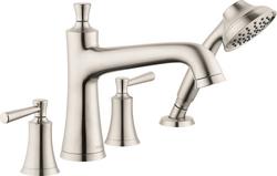 Two Handle Roman Tub Faucet with Hand Shower in Brushed Nickel (Trim Only)