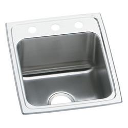 15 x 22 in. Drop-in Stainless Steel 3 Hole Bar Sink in Lustrous Satin