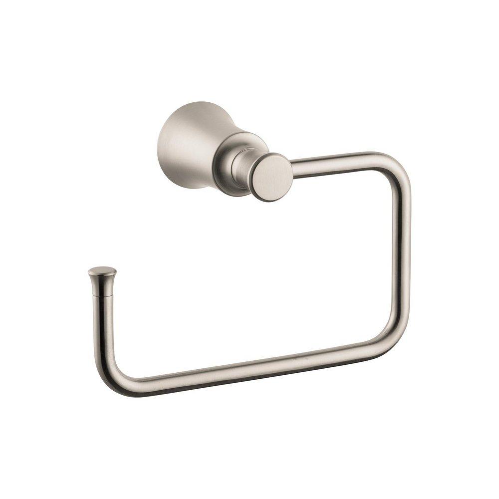 Hansgrohe Brushed Nickel Rectangular Open Towel Ring 