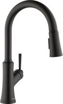 Single Handle Pull Down Kitchen Faucet in Matte Black