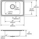 Elkay Lustrous Satin 19 x 18 in. Stainless Steel Single Bowl Drop-in Kitchen Sink in Lustrous Satin 