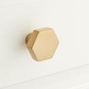 1-1/4 x 1-1/2 in. Brass Hexagonal Cabinet Knob in Polished Rose Gold