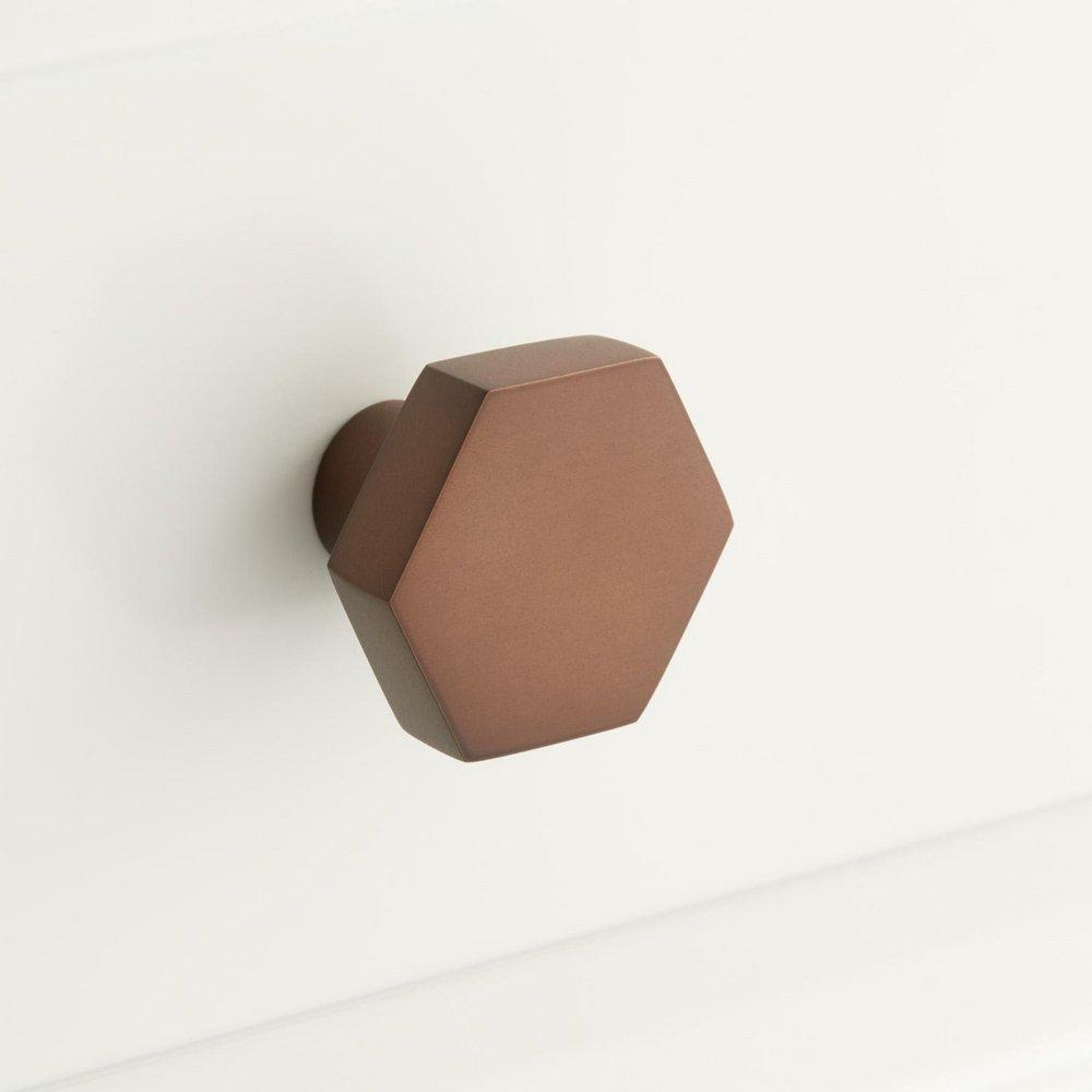 Signature Hardware Brushed Nickel 1-1/4 x 1-1/2 in. Brass Hexagonal Cabinet Knob 