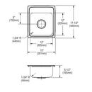 Elkay Lustrous Satin 15 x 17-1/2 in. 1 Hole Drop-in Stainless Steel Bar Sink 