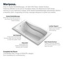 KOHLER White 66 x 36 in. Air Bath Drop-In Bathtub with End Drain 