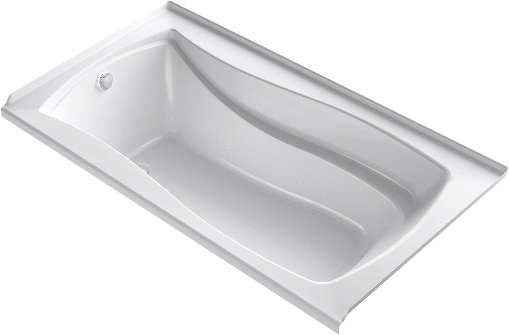 White 66 x 35-15/16 in. Air Bath Alcove Bathtub with Left Drain 