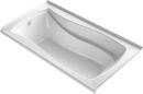 White 66 x 35-15/16 in. Air Bath Alcove Bathtub with Left Drain 