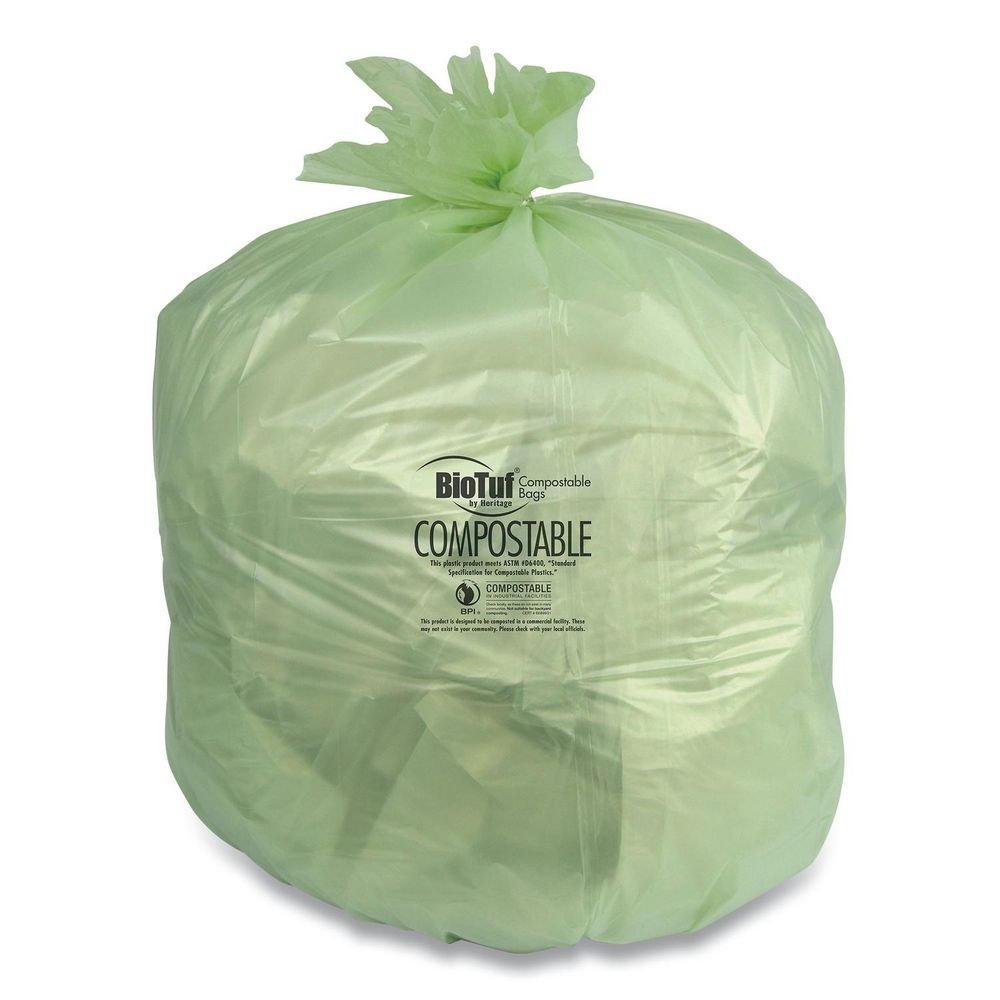 Heritage Bag Company Green 24 x 32 in. 0.88 mil Plastic Compostable Liner in Green (Case of 200) 