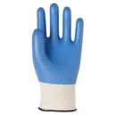 Size 9 Nitrile Coated Cut Resistance Knitwrist Gloves in Blue and White