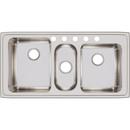 Elkay Lustertone 5-Hole 3-Bowl Self-rimming or Drop-in Kitchen Sink 