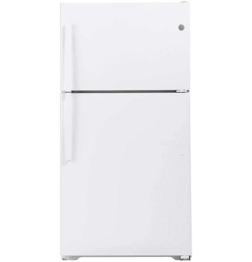 GE&reg; White 32-3/4 in. 21.9 cu. ft. Top Mount Freezer Refrigerator 