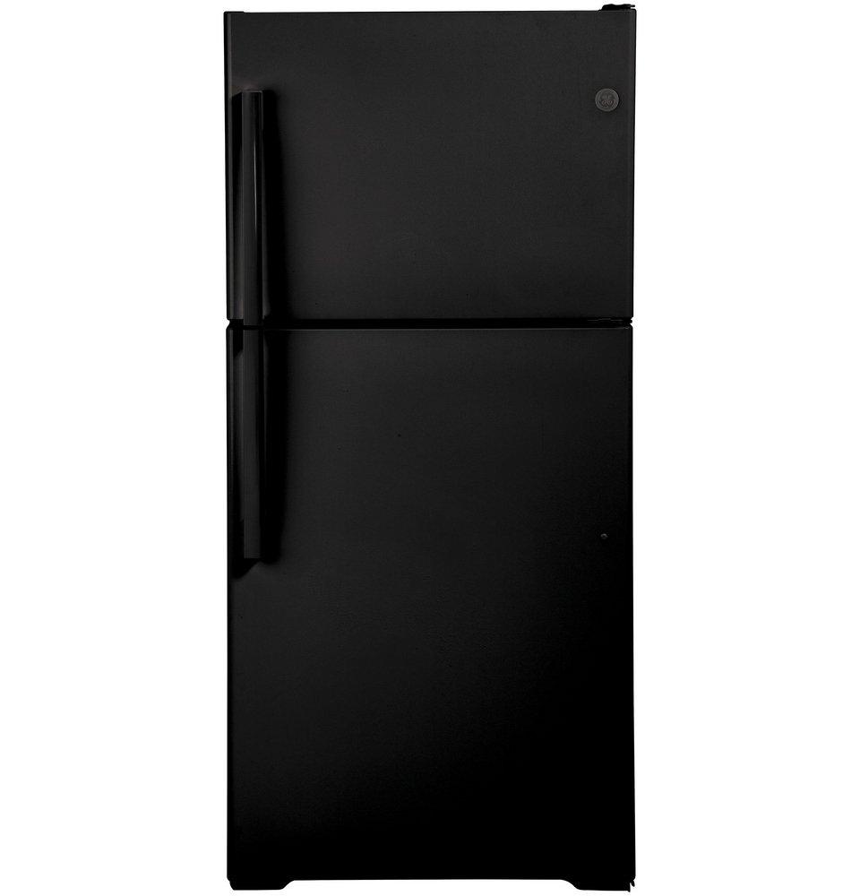 GE&reg; Black 29-3/4 in. 19.16 cu. ft. Freezer on Top Refrigerator 