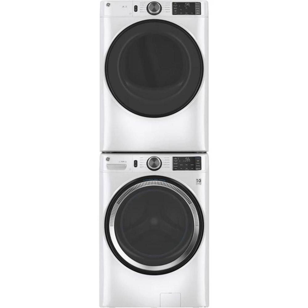GE&reg; White 32 in. 4.8 cu. ft. Electric Front Load Washer 
