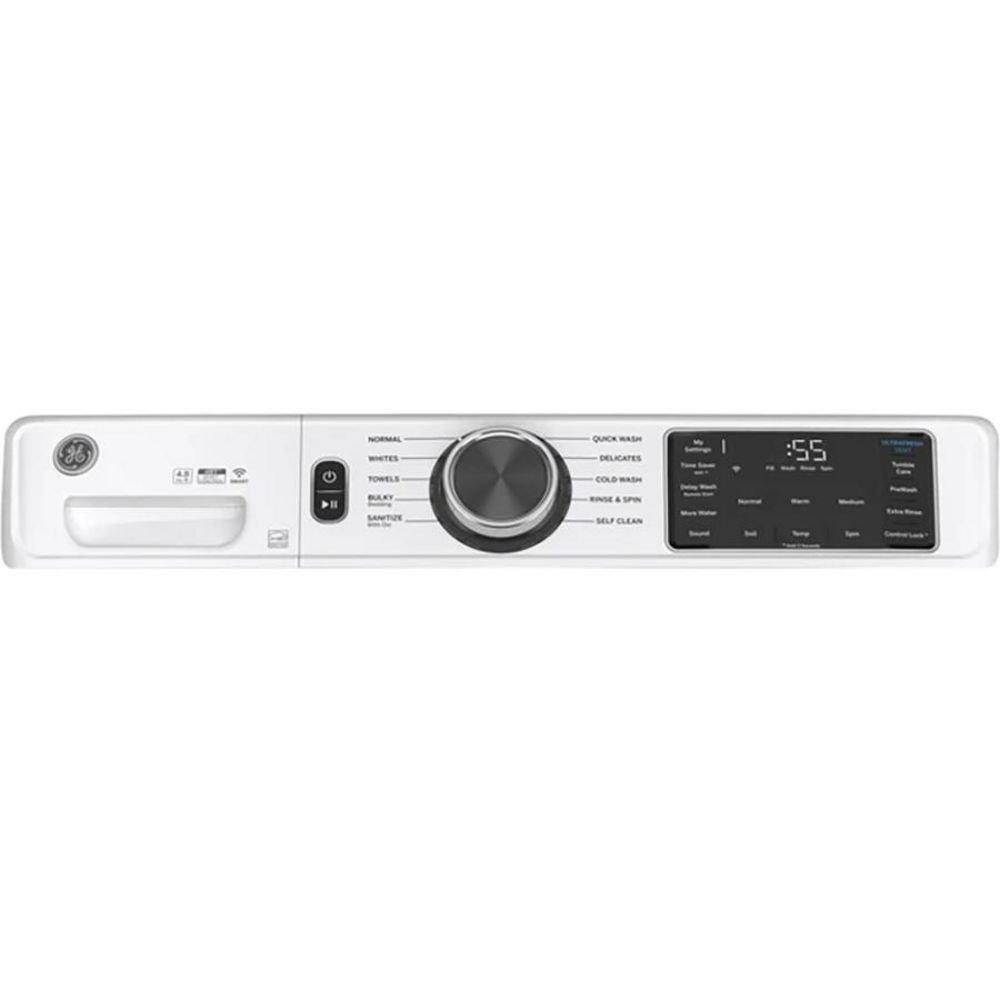 GE&reg; White 32 in. 4.8 cu. ft. Electric Front Load Washer 