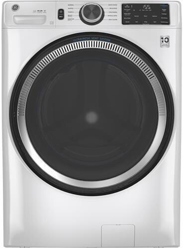 GE&reg; White 32 in. 4.8 cu. ft. Electric Front Load Washer 