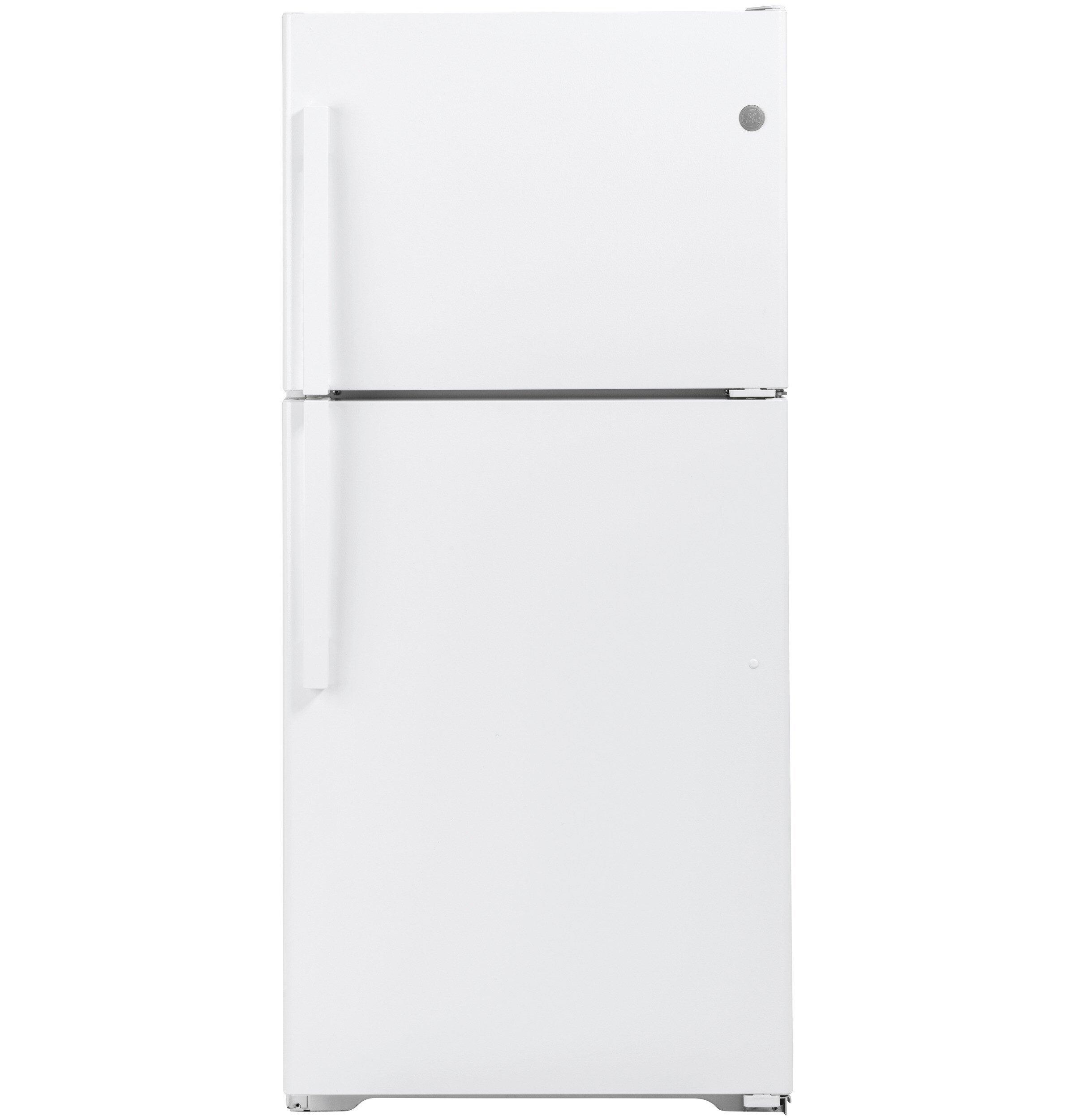 GE&reg; White 29-3/4 in. 13.59 cu. ft. Freezer on Top Refrigerator 