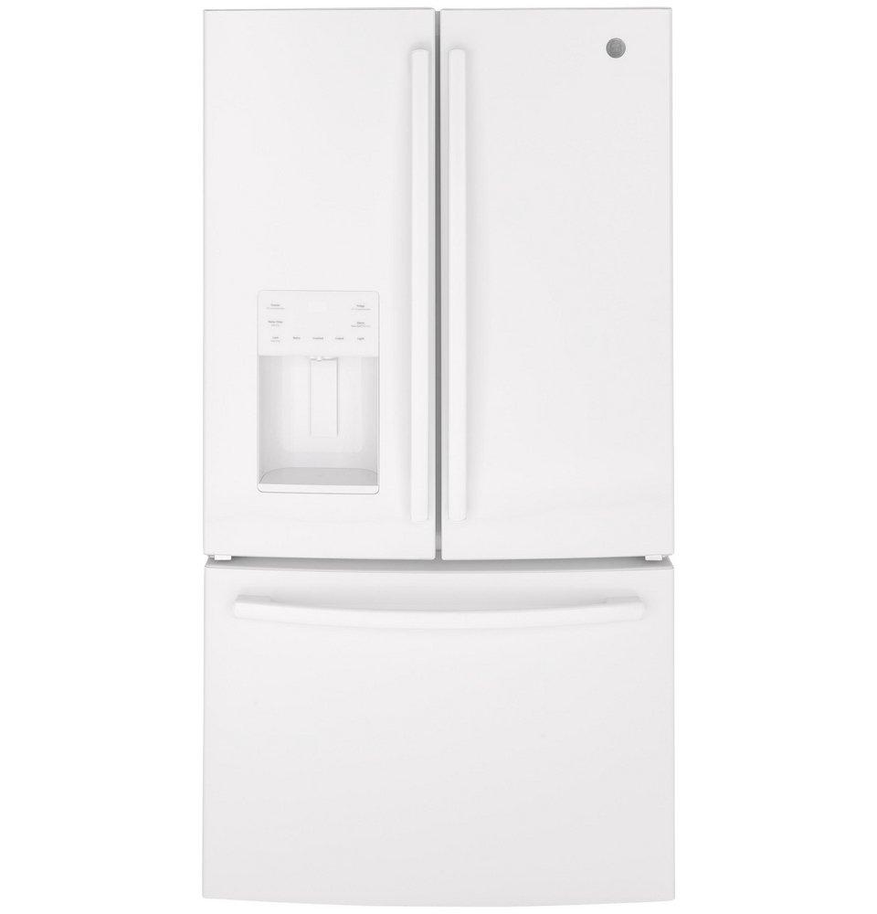 GE&reg; White 35-3/4 in. 25.6 cu. ft. French Door Refrigerator 