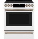 Cafe&trade; Matte White 29-7/8 in. Electric 5-Burner Radiant Smoothtop Slide-in Range 