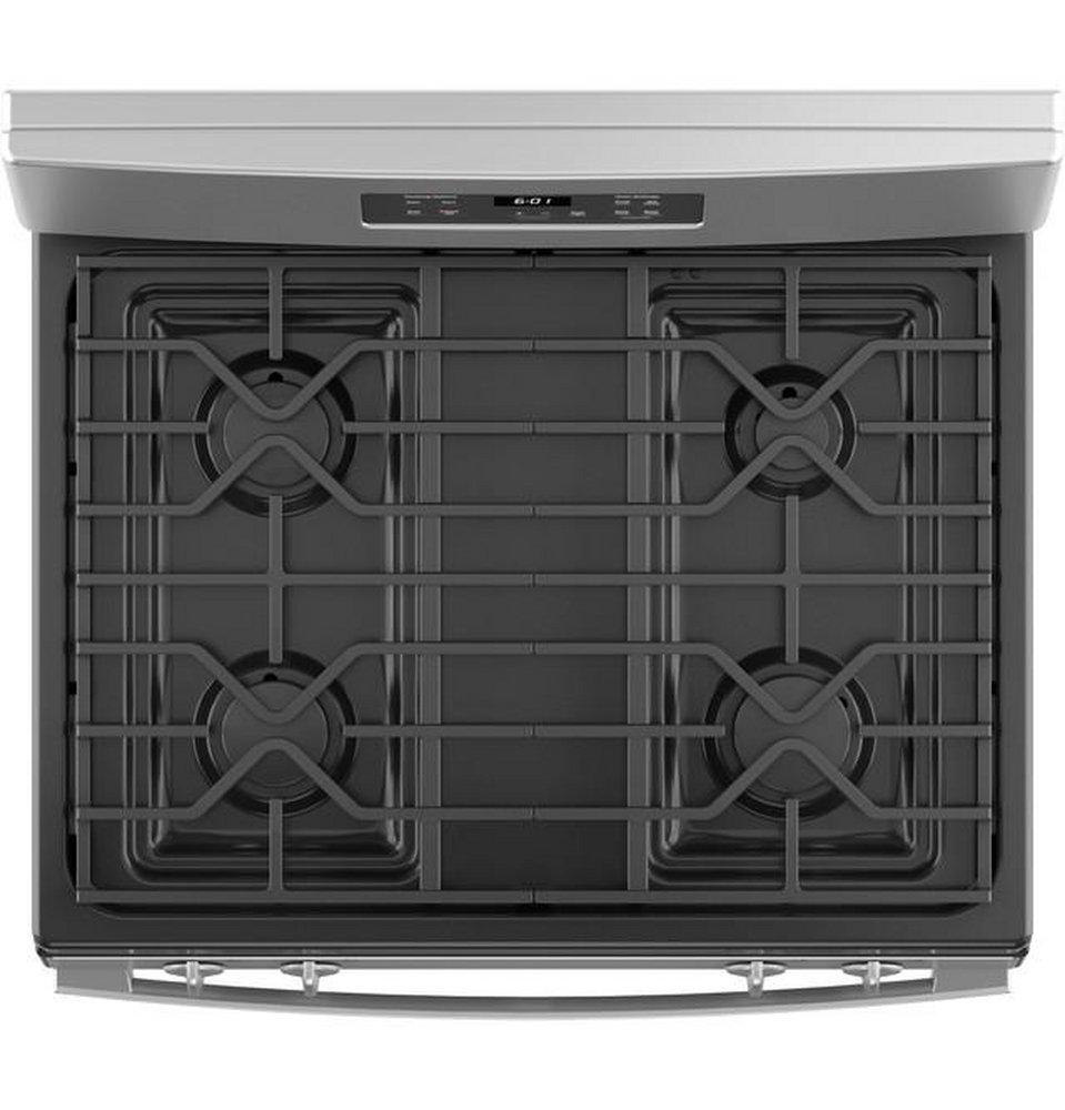 GE® Stainless Steel 30 in. Gas 4-Burner Sealed Freestanding Range 