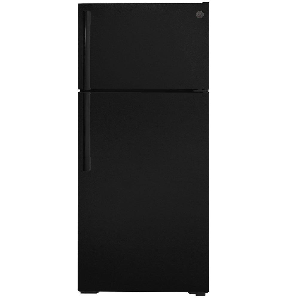 GE&reg; Black 28 in. 12.6 cu. ft. Top Mount Freezer Refrigerator 