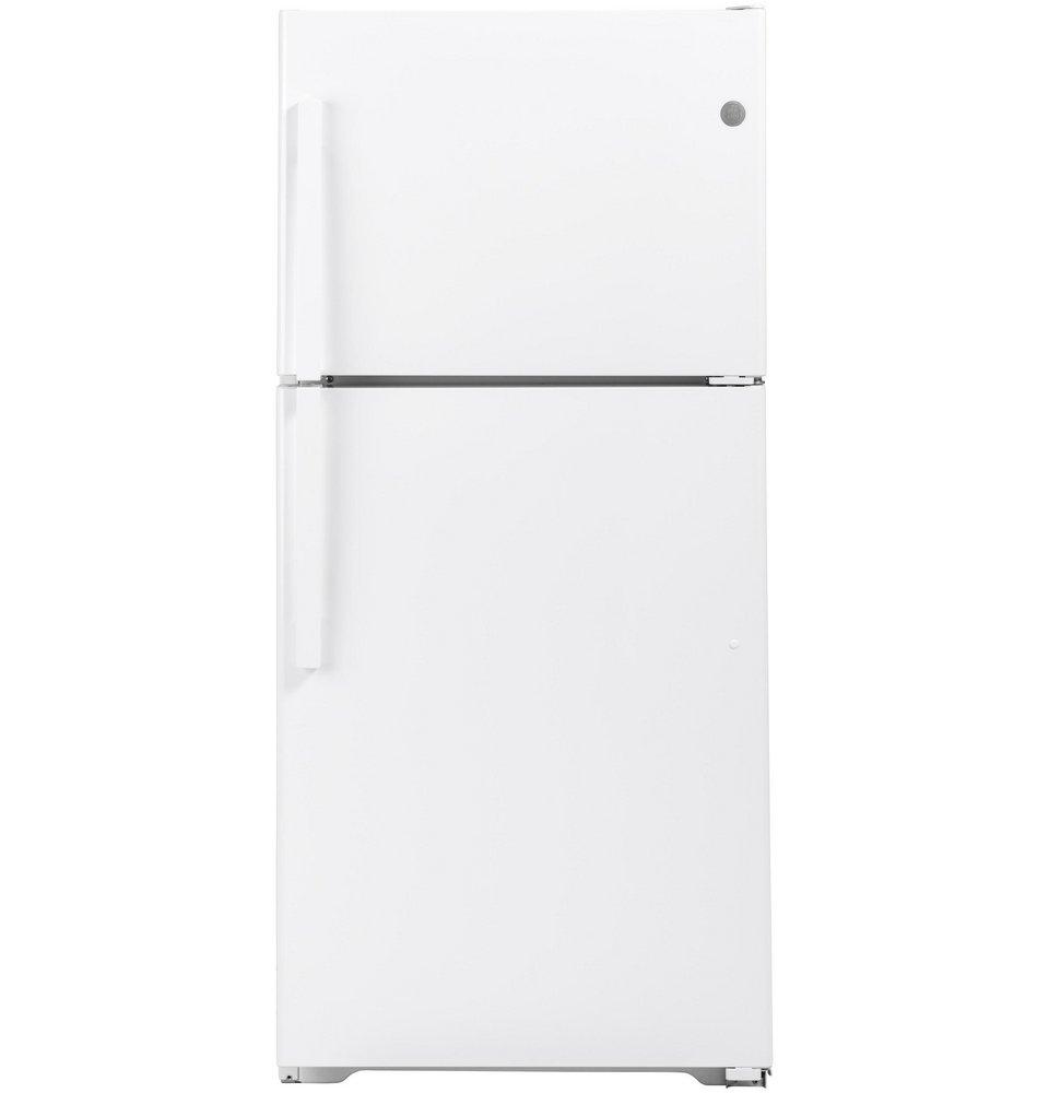 GE&reg; White 32-3/4 in. 21.9 cu. ft. Freezer on Top Refrigerator 