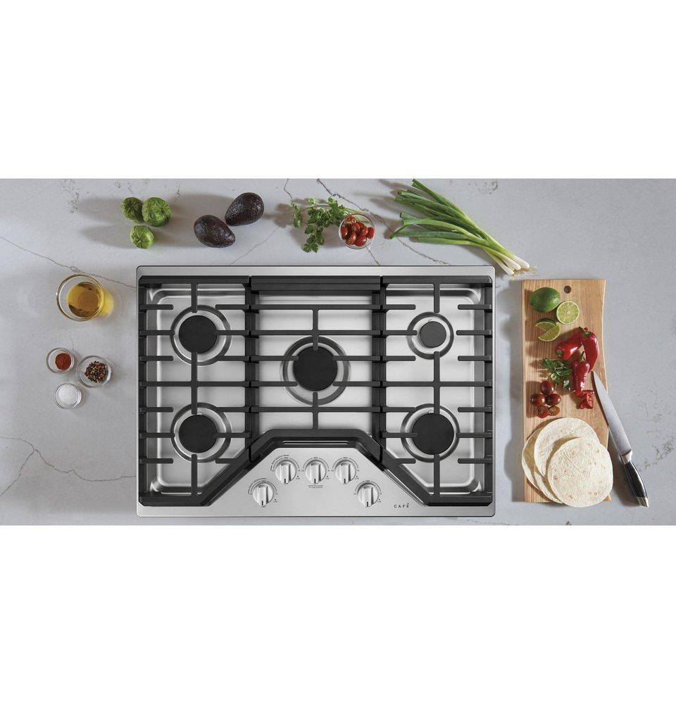 Cafe&trade; Stainless Steel/Brushed Stainless 5 Burner Sealed Cooktop 