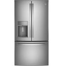 GE® Fingerprint Resistant Stainless Steel 35-3/4 in. 22.1 cu. ft. Bottom Mount Freezer,Counter Depth and French Door Refrigerator 