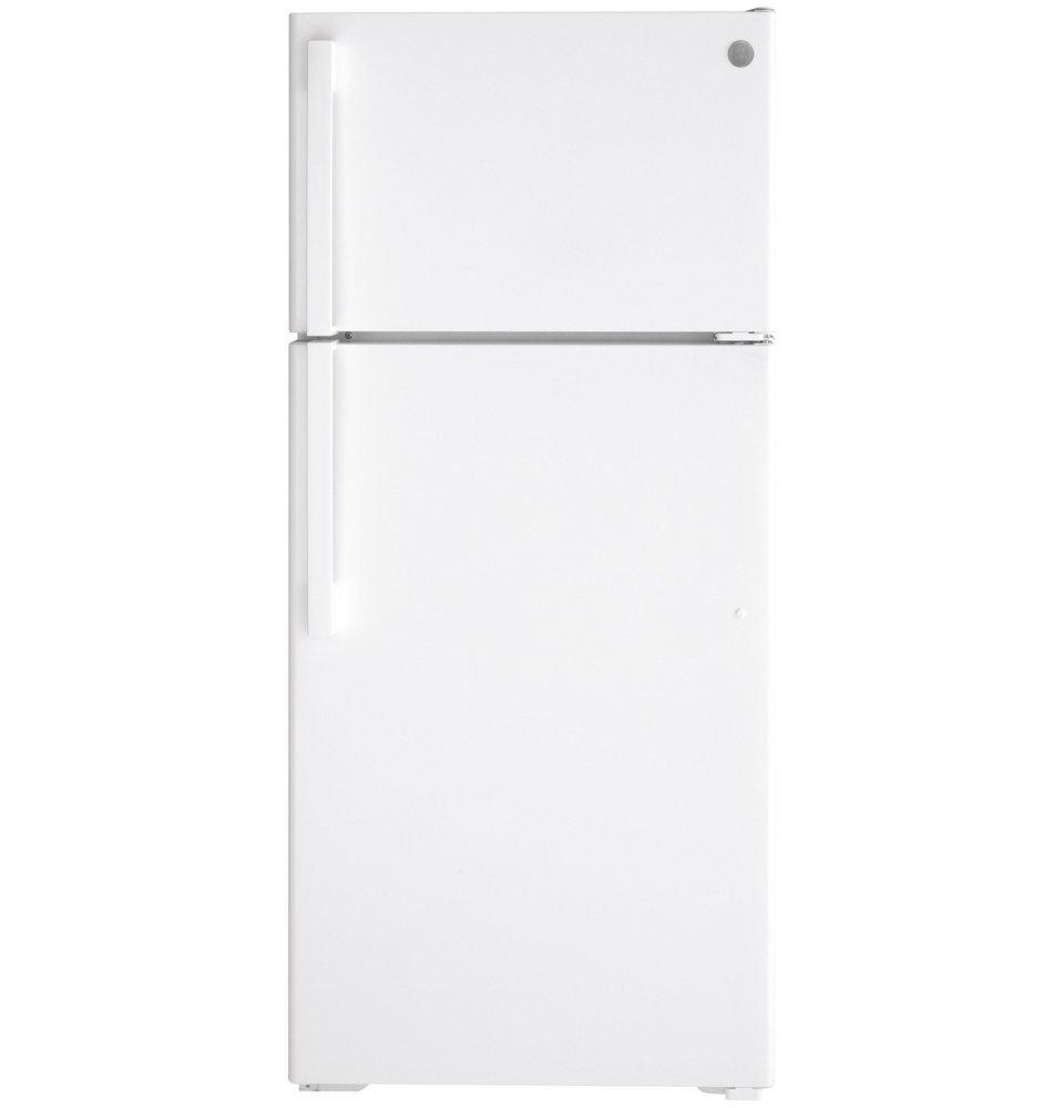 GE® White 28 in. 16.6 cu. ft. Top Mount Freezer Refrigerator 