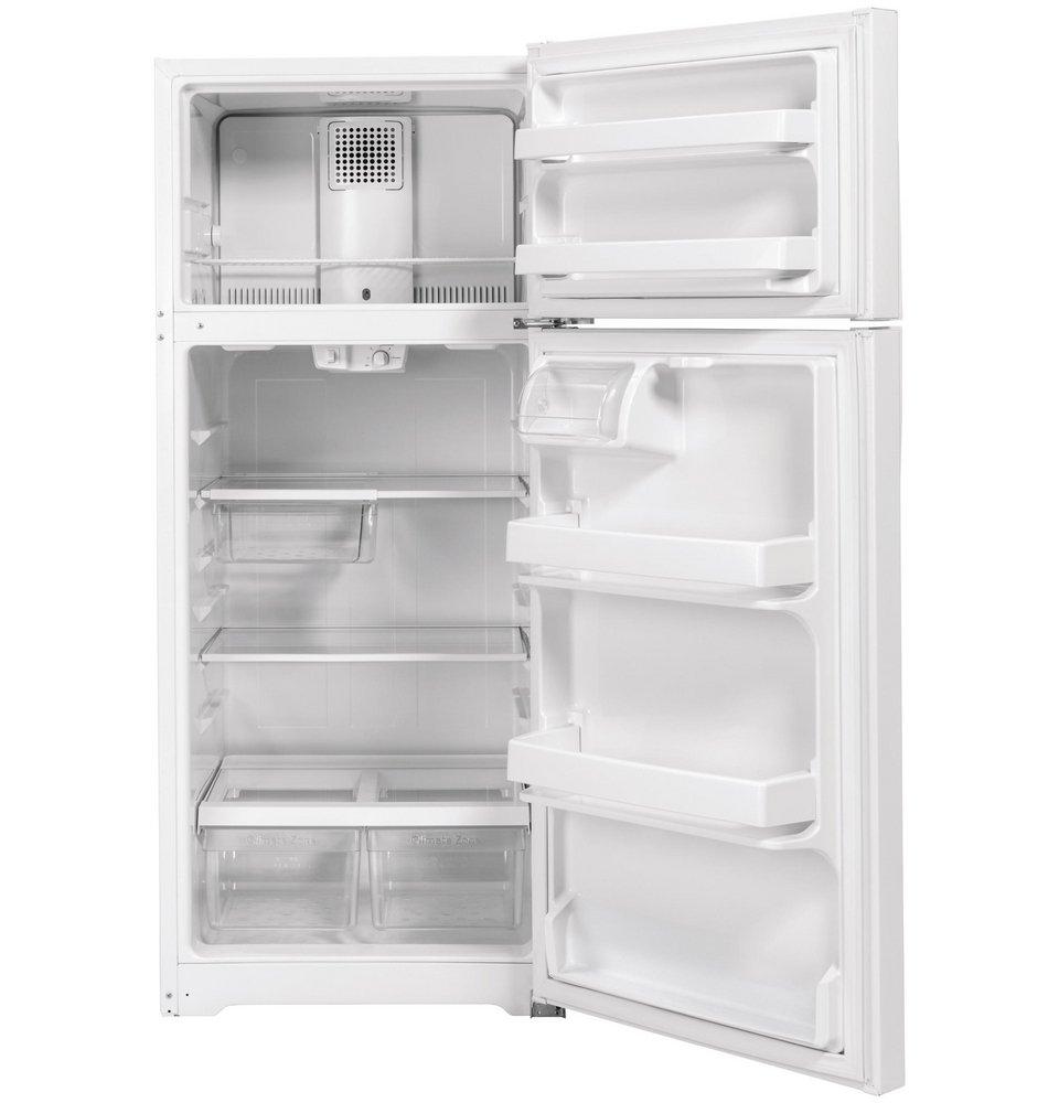 GE® White 28 in. 16.6 cu. ft. Top Mount Freezer Refrigerator 