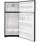 GE&reg; Black 28 in. 16.6 cu. ft. Top Mount Freezer Refrigerator 
