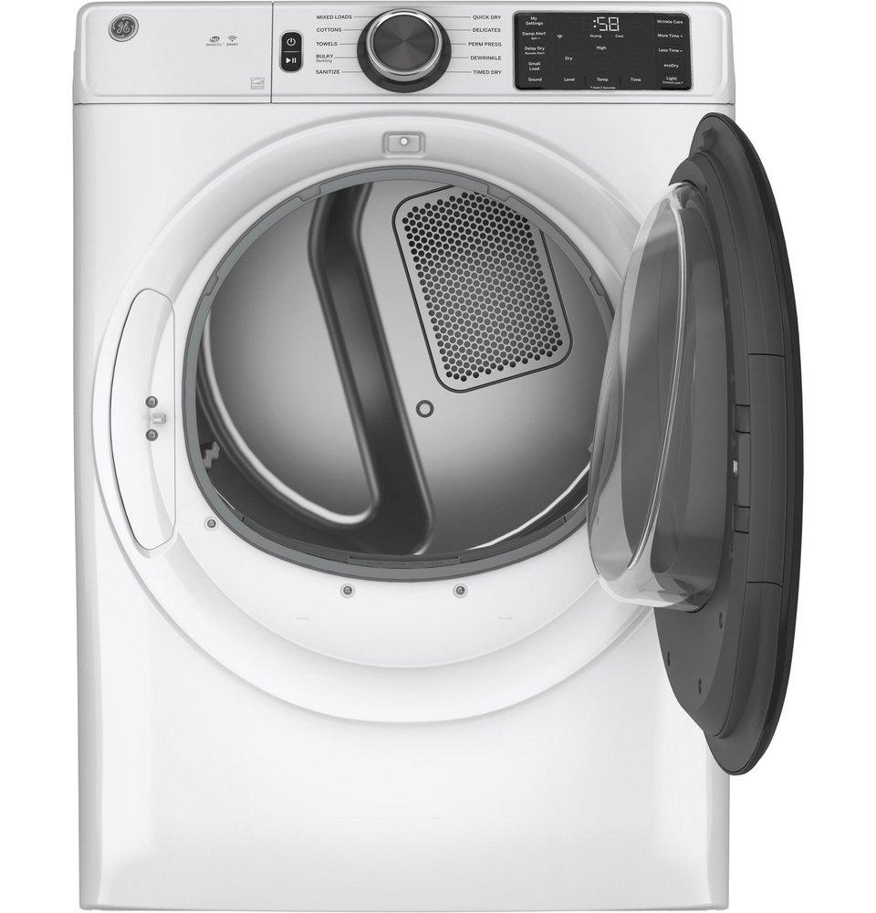 GE® White 28 in. 7.8 cu. ft. Electric Dryer 