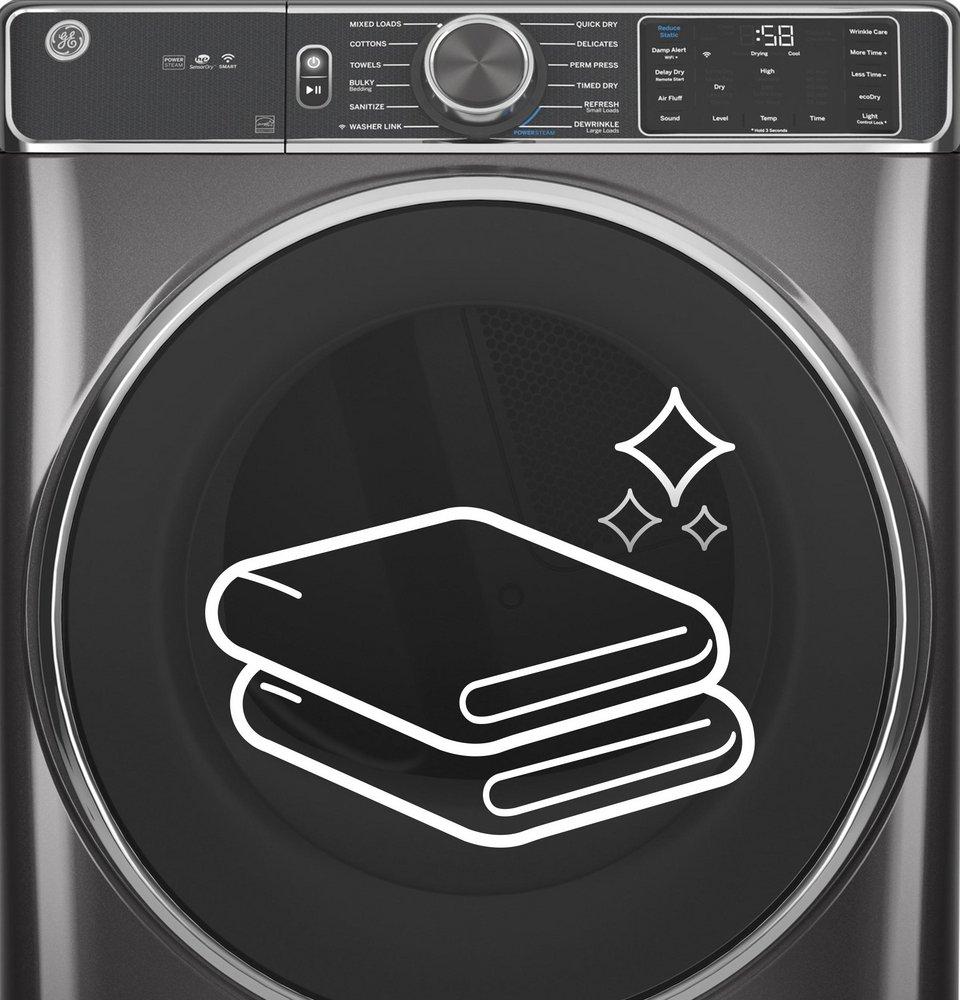 GE&reg; White 28 in. 7.8 cu. ft. Electric Dryer 