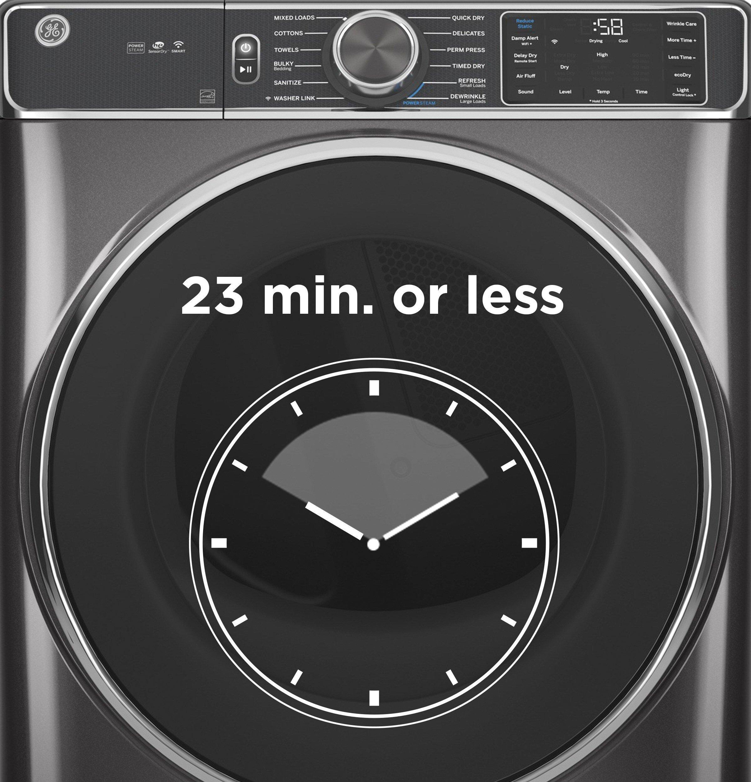 GE&reg; White 28 in. 7.8 cu. ft. Electric Dryer 