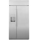 GE&reg; Stainless Steel 42 in. 24.5 cu. ft. Counter Depth and Side-By-Side Refrigerator 