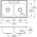 Elkay Lustrous Satin 25 x 21-1/4 in. Stainless Steel Single Bowl Drop-in Kitchen Sink in Lustrous Satin 