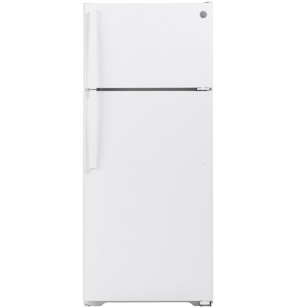 GE® White 28 in. 13.49 cu. ft. Top Mount Freezer Refrigerator 