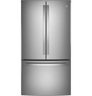 GE® Fingerprint Resistant Stainless Steel 35-3/4 in. 23.1 cu. ft. Bottom Mount Freezer,Counter Depth and French Door Refrigerator