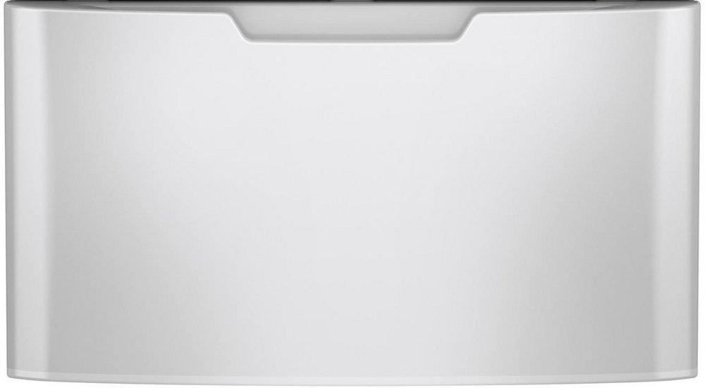 GE&reg; White Dryer Pedestal with Drawer in White 