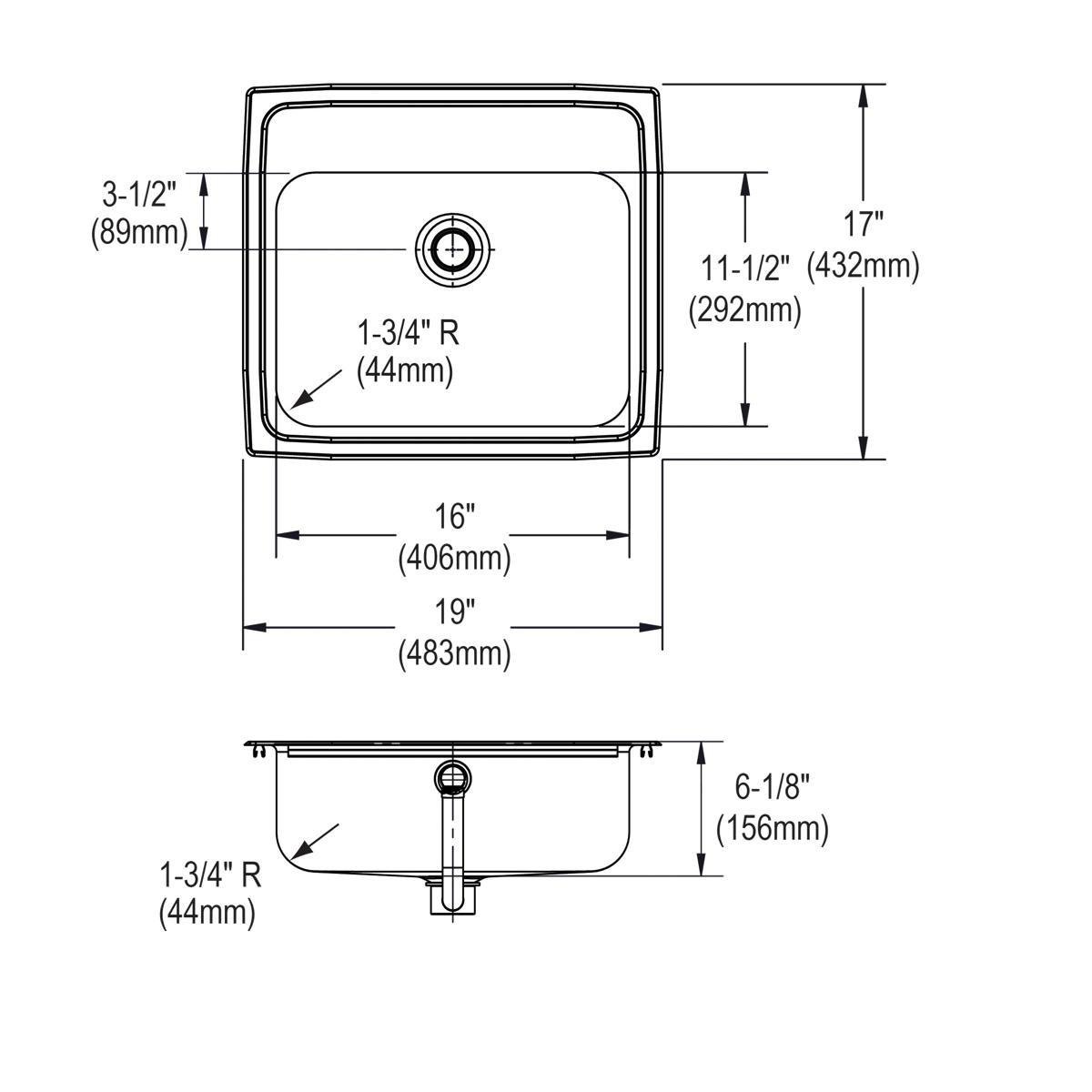 Elkay Brushed Satin Topmount Lavatory Sink in Brilliant Satin 