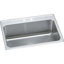 31 x 22 in. 2 Hole Stainless Steel Single Bowl Drop-in Kitchen Sink in Lustrous Satin