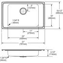 Elkay Lustrous Highlighted Satin 5 Hole Single Bowl Top Mount Kitchen Sink 